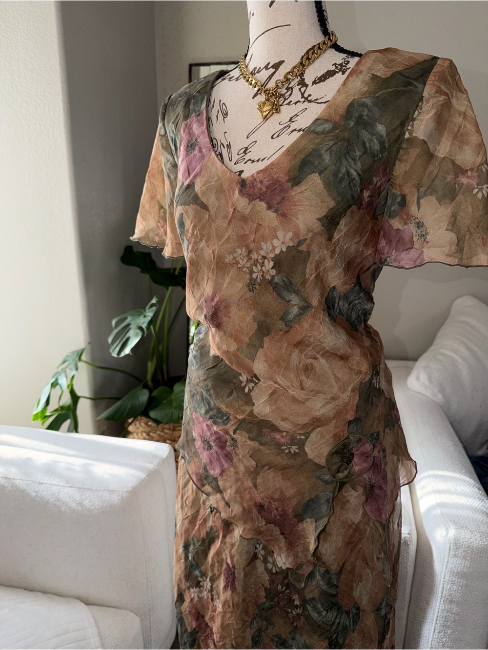 Vintage Floral Layered Skirt set - Picture 3 of 16